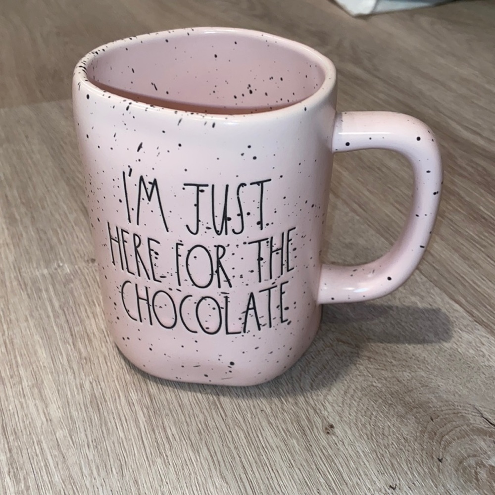 Rae Dunn I’m Just Here For The Chocolate Pink Speckled Mug